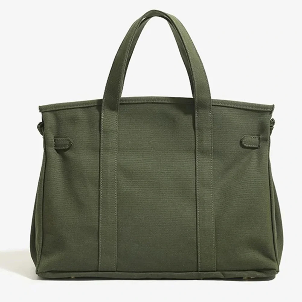 Vintage Stylish and Spacious Boatkin Bag in Green with Gold Buckle - Picture 4 of 6